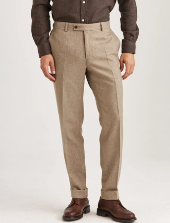 Morris Jack Flannel Suit Trouser - Beige - 46