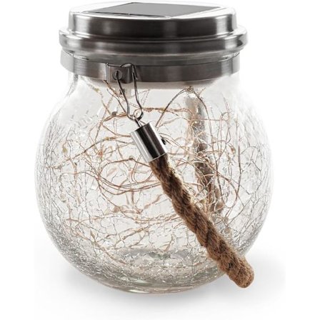 Solcelle Glass Hengelys - Sett med 1 - Utendørs Solcellelampe - Henge