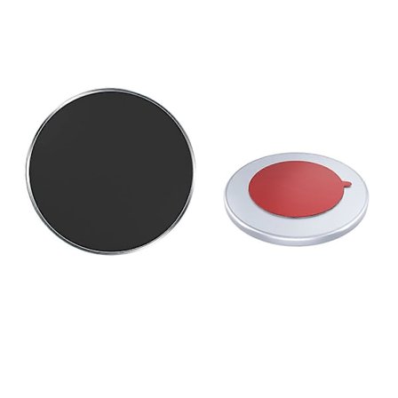 Metallplate for magnetisk telefonholder Universell tynn svart metallskive med sterk selvklebende erstatningsklistremerke Sølv