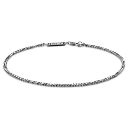 Argentia | 925s | Bracciale a catena da 2 mm in argento Sterling placcato in rodio per uomini - Bracciali in acciaio