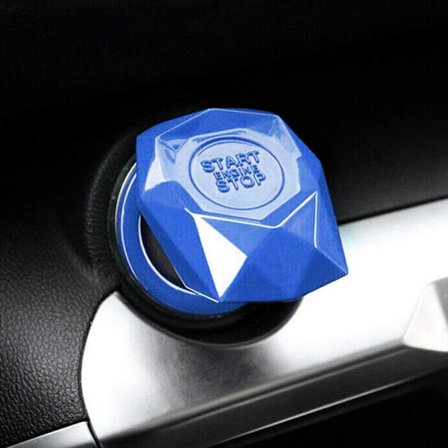 Dekorativt motorstartknappskydd i metall för bil