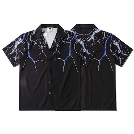 Lösa skjortor med flammotiv för män, kvinnor och tonåringar