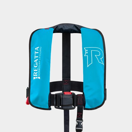 Opblaasbar reddingsvest voor kinderen Regatta AquaSafe Junior 110N Turquoise, automatisch, One-Size (18 - 40 kg) + CO2-patroon 24 gram, 18-40 kg