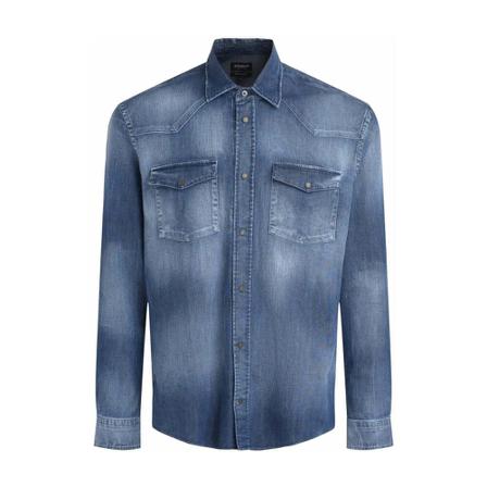 Dondup Denim Shirts Blå, Herre Skjorter