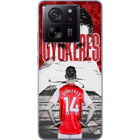 Xiaomi 13T Pro Gjennomsiktig deksel Viktor Gyökeres rød design med portrett og tydelige kampdetaljer i sterke farger som hyller en av Sveriges mest