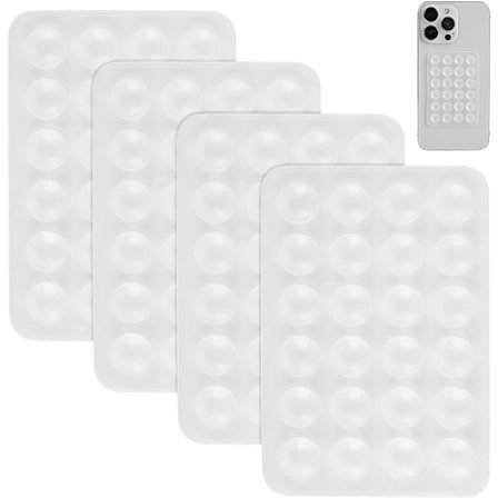 4 stk. Silikon Sugekopp Telefondeksel Feste, Bakside Mobil Fidget Speilholder for Selfies og Tiktok Videoer Kompatibel med iPhone og Android Deksel