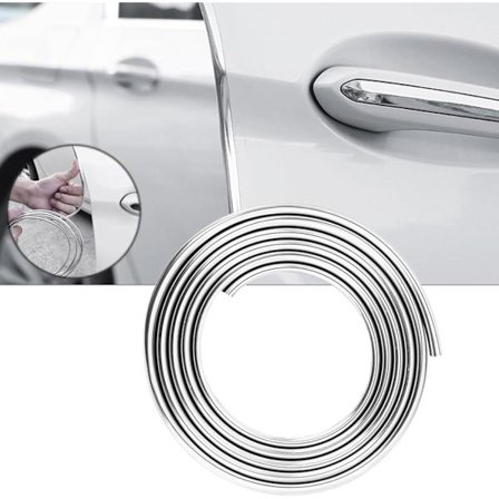 Universell bildør beskyttelseslist - U-formet - For biler, lastebiler, SUV-er, 5 m - Sølv