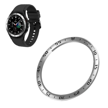 Samsung Galaxy Watch 4 Classic (46 mm) tidsskala med ring i rostfritt stål - Silver / Svart
