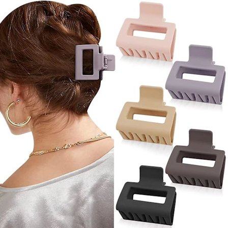 Små Hårklemmer 5 stk Mini Klyper For Tynt Fint Hår 5 cm Firkantede Hårklyper Dame Hårklemmer For Medium Kort Hår Rektangulære Klyper Sklisikre