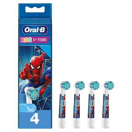 Oral-B Spiderman Børstehoveder 4 stk, Medicin & Pleje, Tandbørster, Børstehoveder