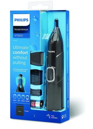 Philips Næse- Øre- Øjenbrynstrimmer Serie 5000 NT5650/16, Tøj & Bolig, Elektronisk Hårfjerning, Trimmere