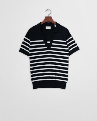 GANT - Finstrikket stripete rugger til dame evening blue