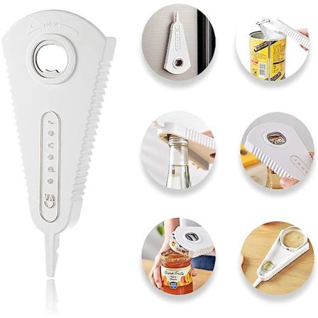 Manuell krukkeåpner 3 i 1 Multifunksjonell ølflaskeåpner Boksåpner Kjøkkenverktøy Magnetisk design for svake hender Eldre og pasienter med leddgikt 