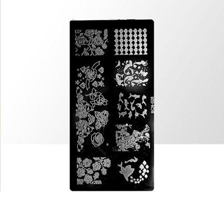 Leimalevy - Kynsikoristeet - BCN-028 - Suorakulmio