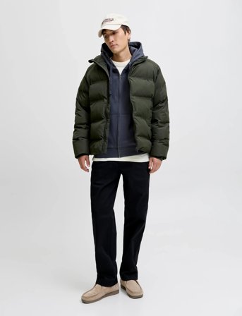 Jack & Jones Jjesoho Puffer Collar Sn - Khaki green - L