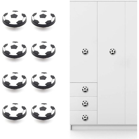 Tähtilasten laatikon nupit, lasten ovennupit, lasten pehmeät laatikon nupit kahvat jalkapallonupit lastenhuoneen laatikkoon, 8 kpl
