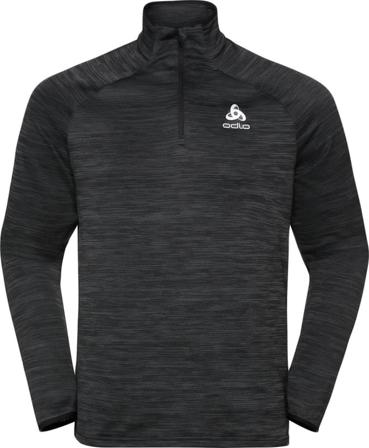 Odlo Men's Midlayer 1/2 Zip Run Easy Warm Men long-sleeved training tops Black M