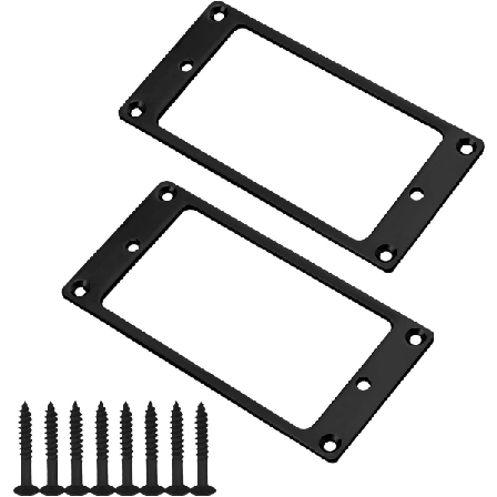 2 stk. Sorte Humbucker Pickup Monteringsringe med Skruer 92x46mm Metalplade Pickup Dækramme til Elektrisk Guitar Reservedele