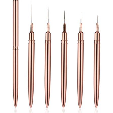 5 stk. Nail Art Liner-børster, Malende Nail Art-børster for lange linjer, detaljer, fin tegning Nail Dotting Tegneverktøysett 7 mm/9 mm/11 mm/15 mm/25