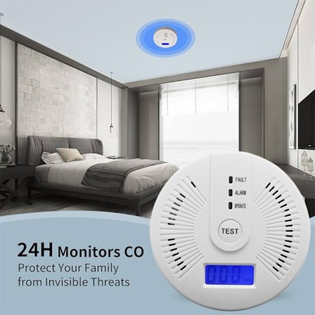 Kolmonoxiddetektor CO-larmdetektor Monitor för hemsäkerhet