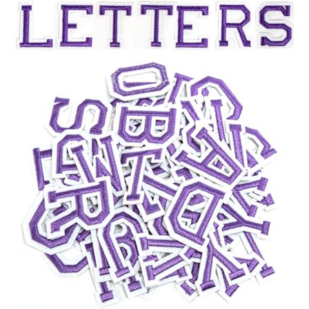 Alfabetet Patches A til Z, Stryg på eller sy på, Bogstaver til tøj,