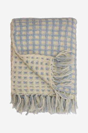 Tone Kroken - Heitto Clemence - Sininen - Torkkupeitot - 130X170 - - Homeroom