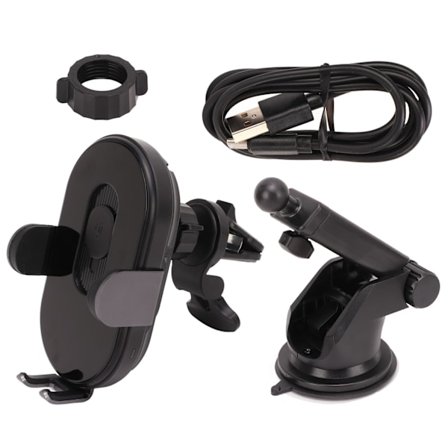 Trådlös Bil Laddare Professionell 15W Snabbladdning Telefonhållare Stabil Svart för iPhone 12 13