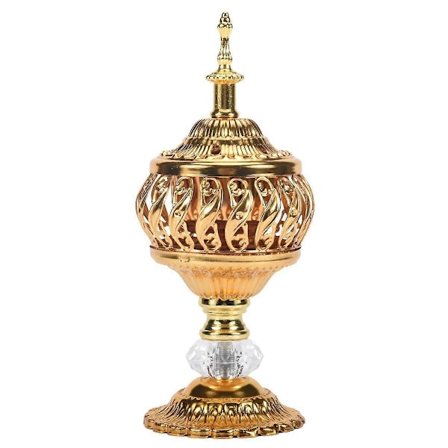 Rökelsebrännare Rökelse Bakhoor Kol Rökelsebrännare Metall Arabisk Rökelsekar Skrivbordsdekor för Rökelse