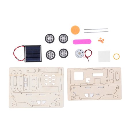 Soldriven Träbil DIY Vetenskap Experiment Kit Pedagogisk Säkert Kul för Barn 6 År och Uppåt