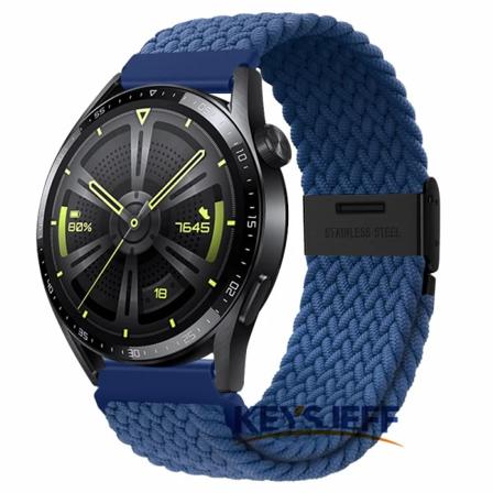 22 mm nylon Kompatibel med Galaxy Watch 3 45 mm/ Watch 46 mm, Gear S3 Frontier/Classic , Huawei Watch GT 3 46 mm flätat band 6