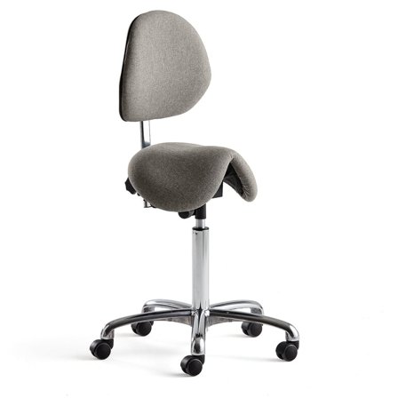 Ergonomisk sadelstol - Justerbar sits och ryggvinkel - Mörkgrå