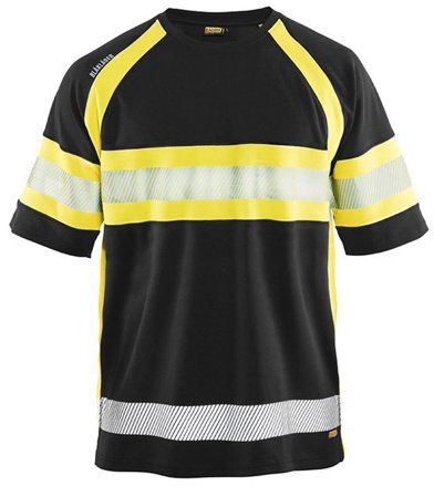 Blåkläder 3337105199336XL T-shirt svart/varselgul Stl XL, Arbetskläder