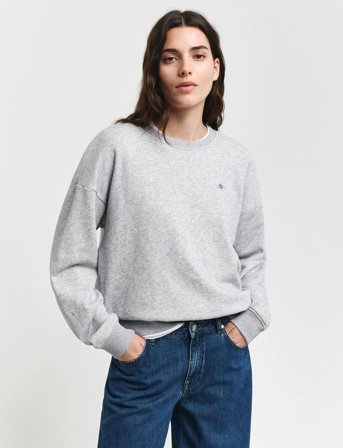 GANT Shield C-Neck Sweat - Grey - S
