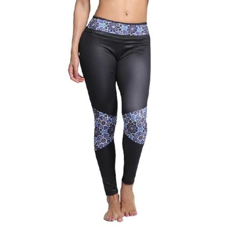 Svarta Yoga Leggings Med Mönster