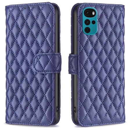 Motorola Moto G22 Binfen Color Quiltat Plånbok - Blå Blå