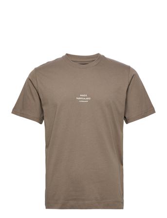 Organic Twin Embroidery Tee T-shirt Beige Mads Nørgaard