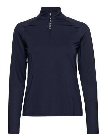 Abby Half Zip Langærmet T-shirt Navy Röhnisch