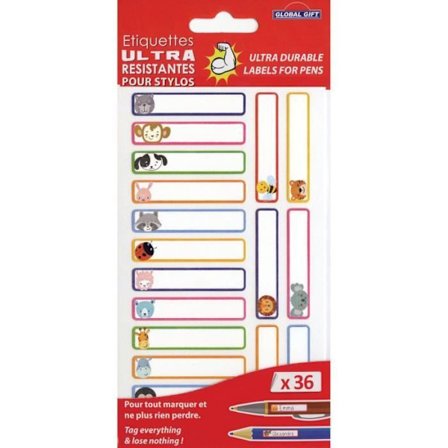 36 laminerade etiketter - Små djur - Ultrabeständig