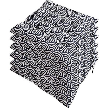 Sæt med 6 Stolsdyner 40 x 40, Dekorative Puder Stolsdyna Havepuder, Polyester