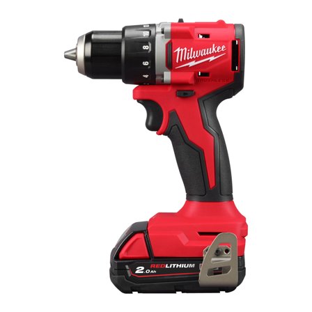Milwaukee M18 BLDDRC-202C Borrskruvdragare med batteri och laddare, Elhandverktyg