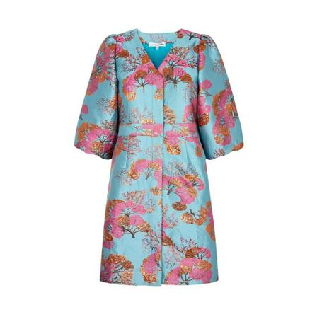 Co'Couture Carmine Jacquard Kjole Blå, Dame