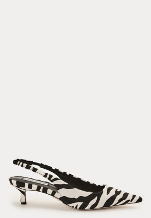 Steve Madden - Kari Slingback - Zebra - Kläder - - Bubbleroom