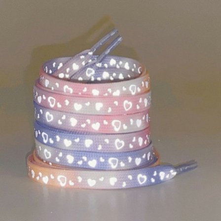 140 cm reflekterande skosnören för sneakers Canvasskor Basketskor etc - Purple Pink Heart