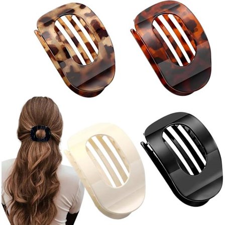 4 stk. flate hårklyper for kvinner, buet design hårklyper, matte sterke hårklyper lette og komfortable, sklisikre, for tykt og tynt hår