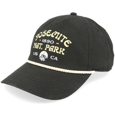 American Needle - Yosemite Np Canvas Cappy Black Dad Cap Unconstructed Black Cap - @ Hatstore