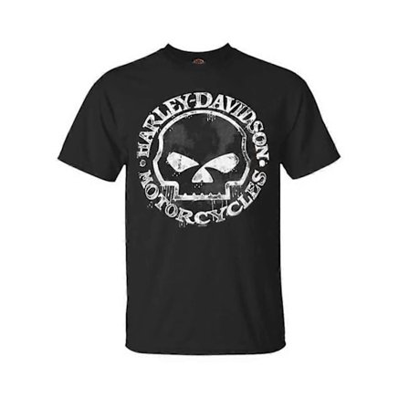 T-shirt, Håndlavet Willie G Skull Distressed 30294030, Harley Davidson-ooo05