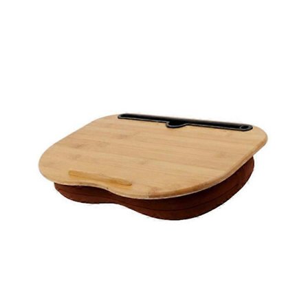 Laptopbord med putepute, laptopstativ med spor for nettbrett, datamaskinbord for reise, støtter opptil 14-tommers laptop