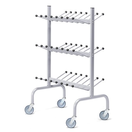 Mobiles Schuhregal, 48 Kleiderbügel, silber