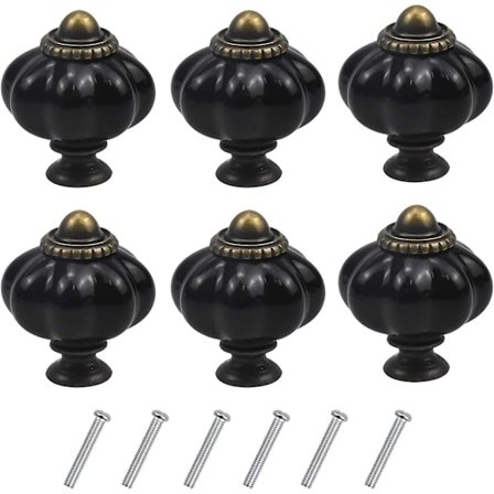 Vintage Gresskar Skap Knapper, Antik Skuff Knapper Akryl