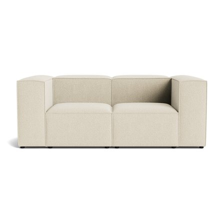 Nordic Beige Lissabon 2 personers sofa - Kvalitetsstof & Krydsfiner Ramme - 200x100x72cm - Slidstærk 2 pers. Sofa med mange lag skum